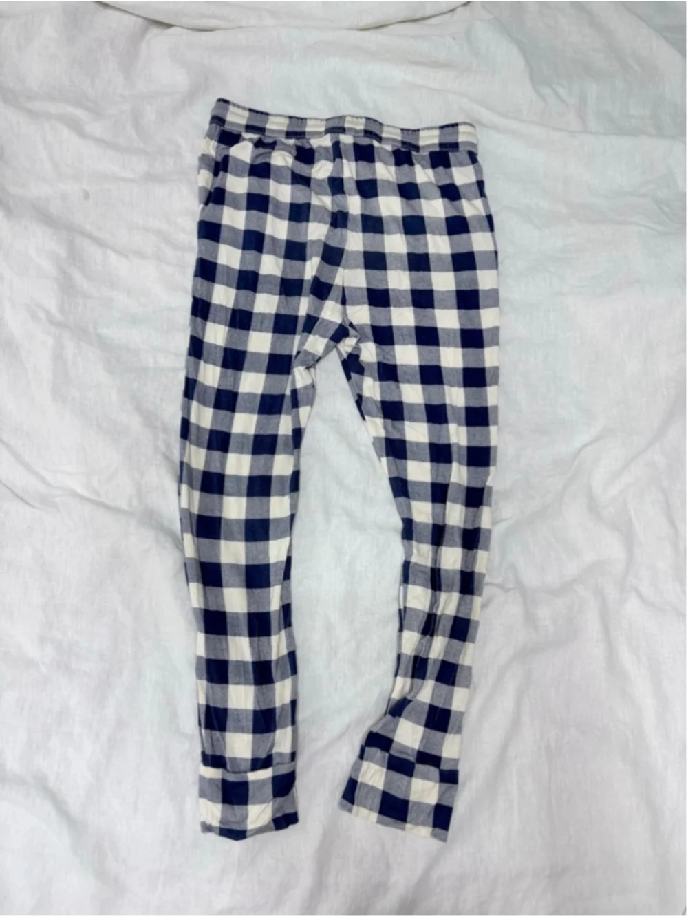 Girls Kate Quinn Bamboo Capri Bottoms 14 Blue Cream Plaid